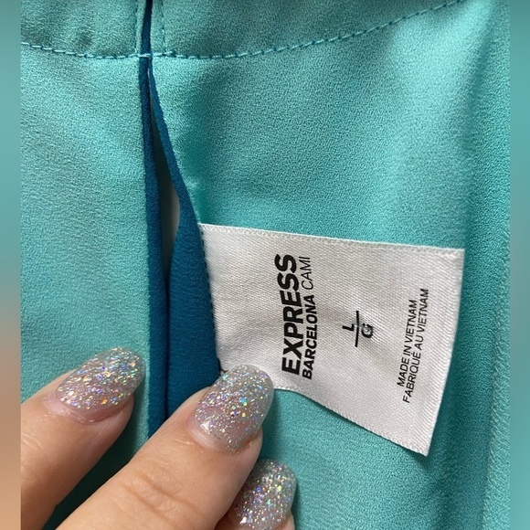 Express‎ Barcelona cami large tank two toned turquoise blue soft thin straps - Picture 6 of 6